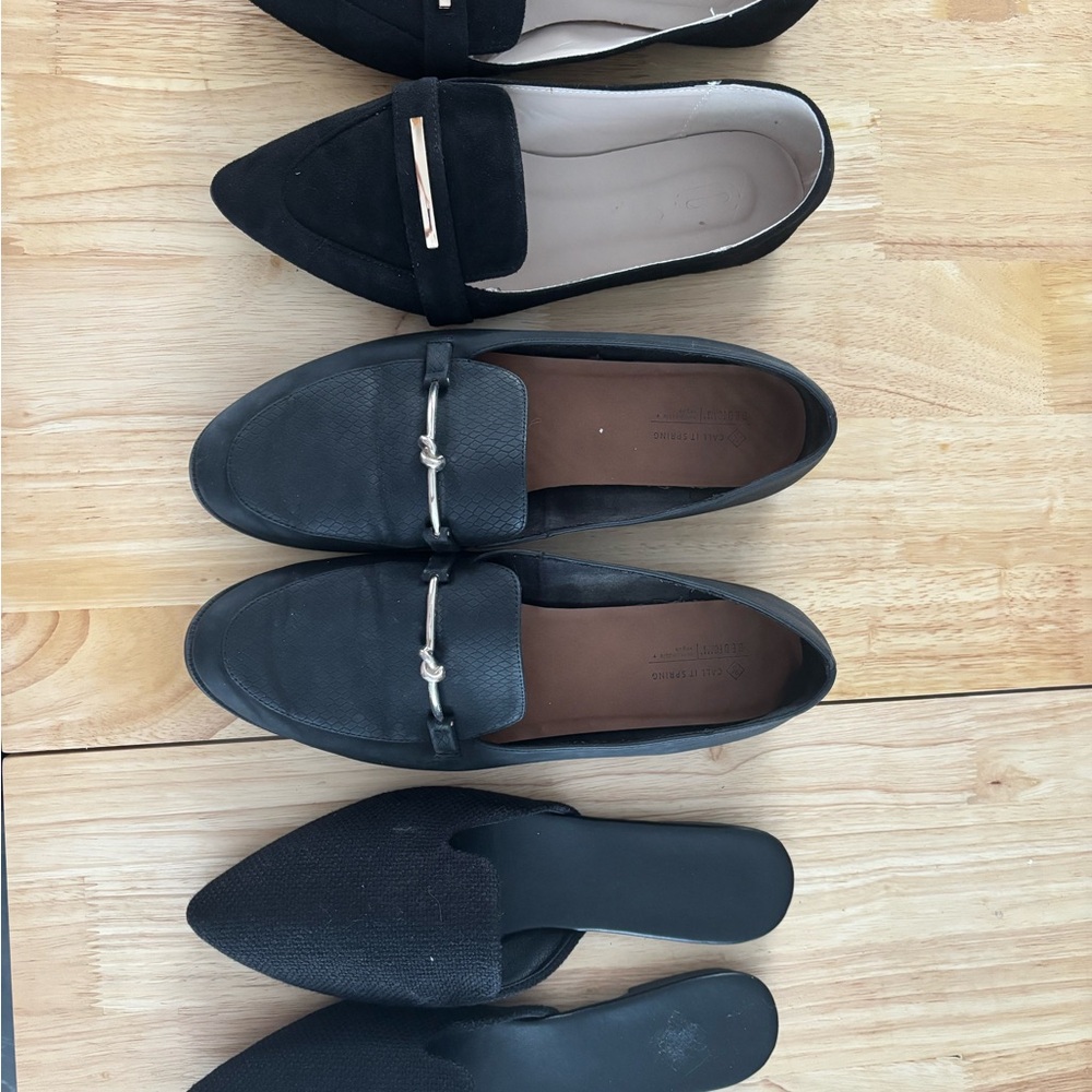 Stylish Black Loafers and Mules Set size 11/10 see ad details.